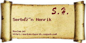 Serbán Henrik névjegykártya