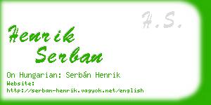 henrik serban business card
